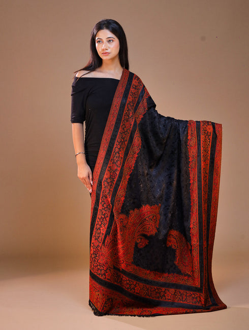 Women's Jamawar Aari Embroidery Wool Shawl